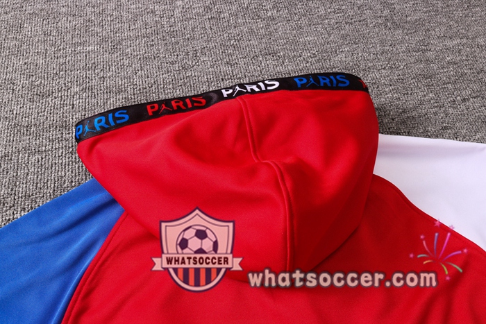 Pairis PSG Jordan Red White Blue Hooded Jacket 2020-2021