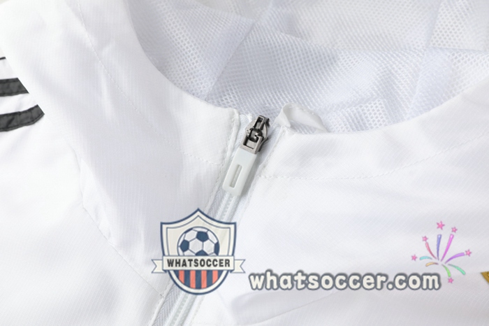 Real Madrid White Windbreaker Hoodie 2020-2021