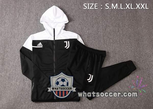 Juventus Black White Hooded Jacket 2020-2021
