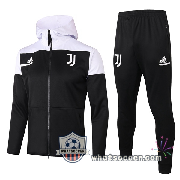 Juventus Black White Hooded Jacket 2020-2021