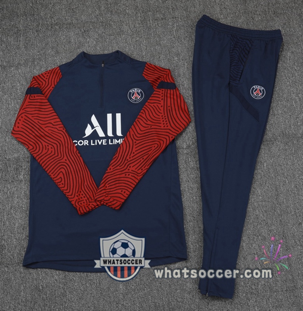 Paris PSG Blue Royal Red Tracksuit 2020-2021