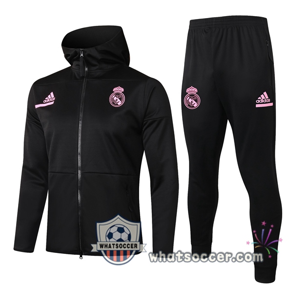 Real Madrid Black Hooded Jacket 2020-2021