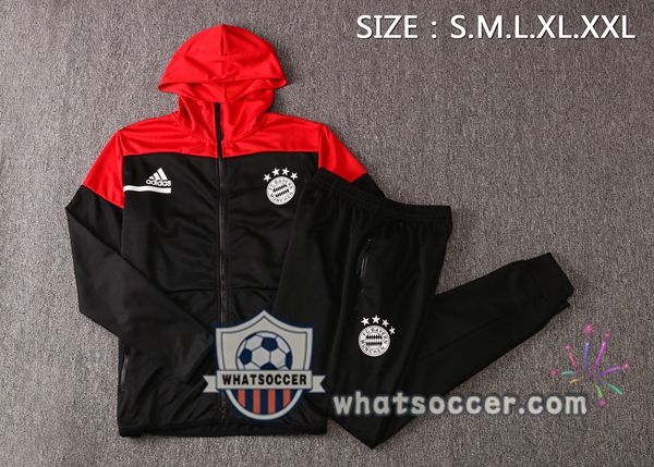 Bayern Munich Black Red Hooded Jacket 2020-2021