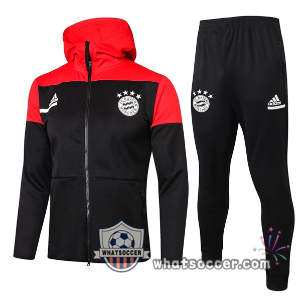 Bayern Munich Black Red Hooded Jacket 2020-2021