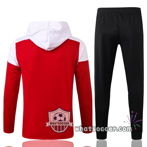 Arsenal Red White Hooded Jacket 2020-2021