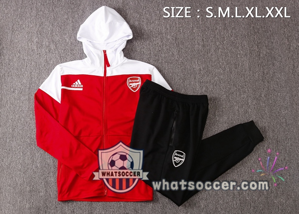 Arsenal Red White Hooded Jacket 2020-2021
