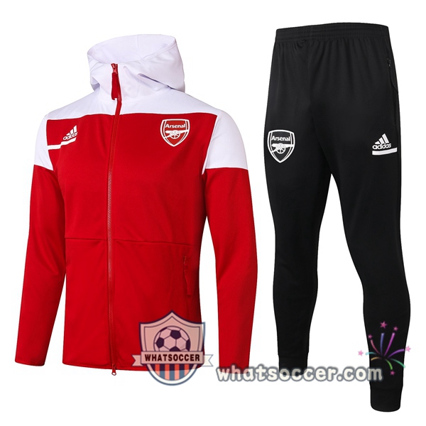 Arsenal Red White Hooded Jacket 2020-2021