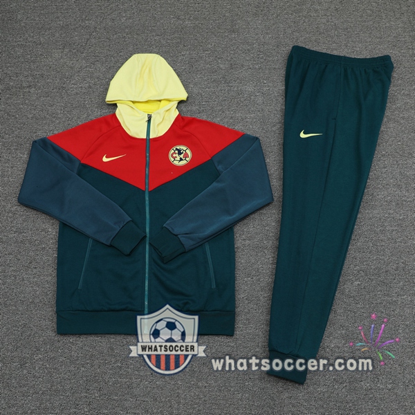 Club America Blue Royal Red Yellow Hooded Jacket 2020-2021