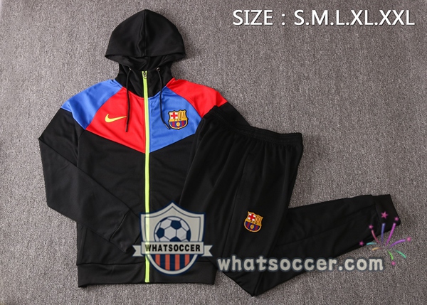 FC Barcelona Black Red Blue Hooded Jacket 2020-2021