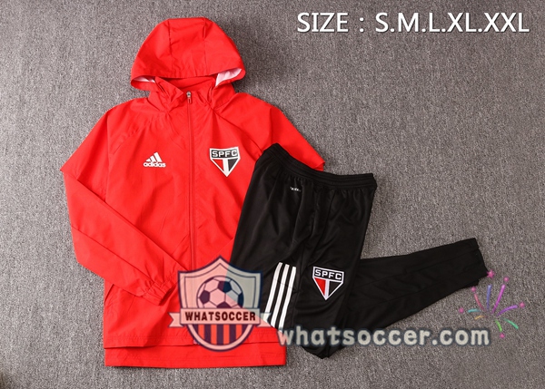 Sao Paulo FC Red Windbreaker Hoodie 2020-2021
