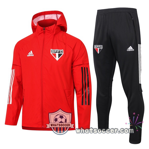 Sao Paulo FC Red Windbreaker Hoodie 2020-2021