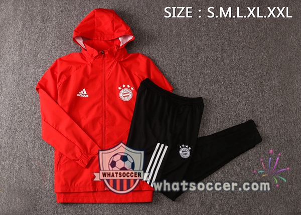 Bayern Munich Red Windbreaker Hoodie 2020-2021