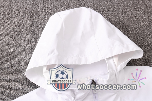 Manchester United White Windbreaker Hoodie 2020-2021