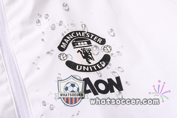Manchester United White Windbreaker Hoodie 2020-2021