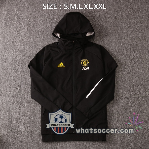 Manchester United Black Windbreaker Hoodie 2020-2021