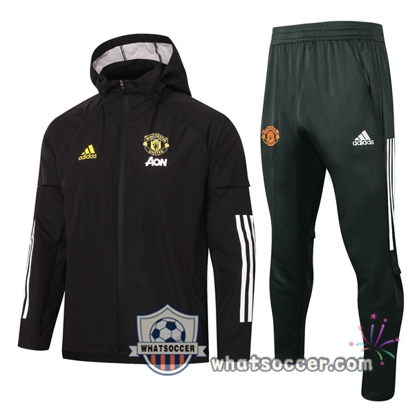 Manchester United Black Windbreaker Hoodie 2020-2021