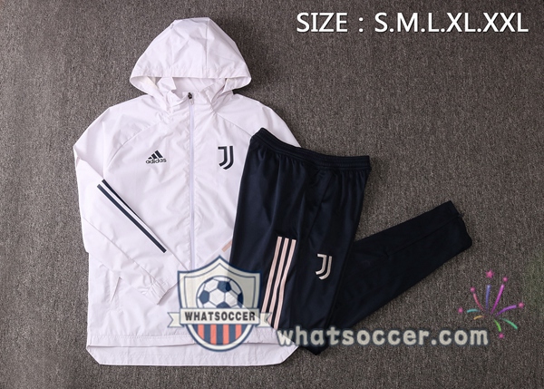 Juventus White Windbreaker Hoodie 2020-2021