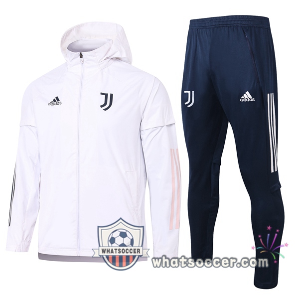 Juventus White Windbreaker Hoodie 2020-2021