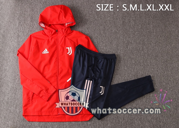 Juventus Red Windbreaker Hoodie 2020-2021