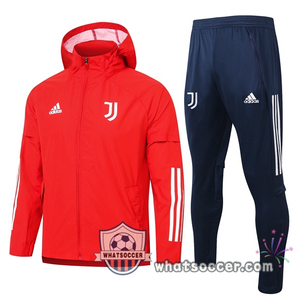 Juventus Red Windbreaker Hoodie 2020-2021