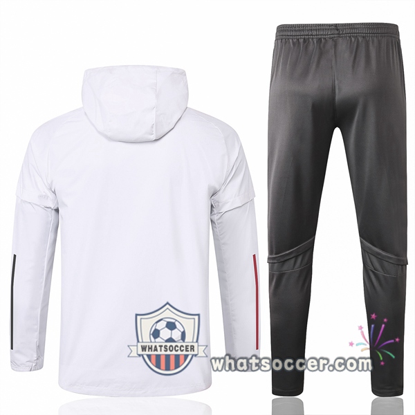 Real Madrid White Windbreaker Hoodie 2020-2021