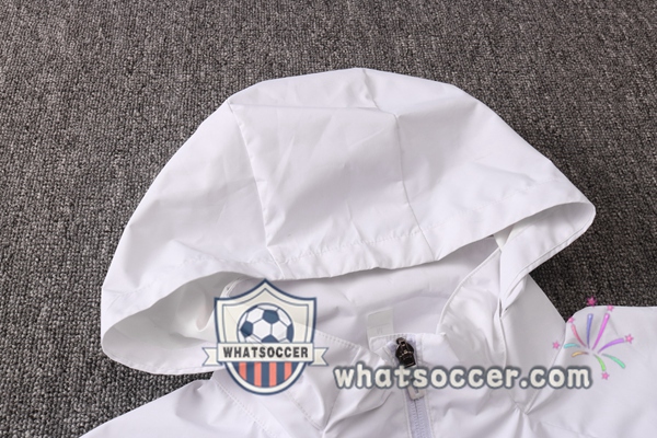 Real Madrid White Windbreaker Hoodie 2020-2021
