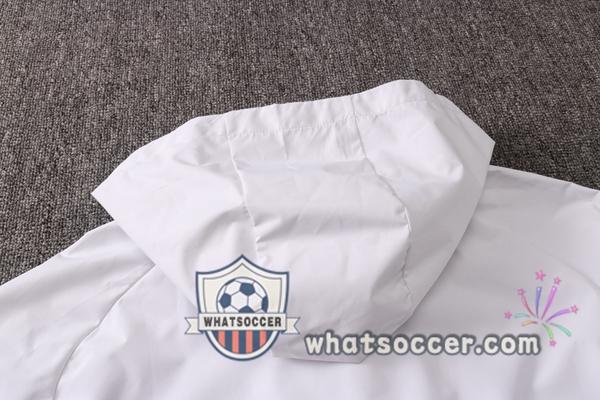 Real Madrid White Windbreaker Hoodie 2020-2021