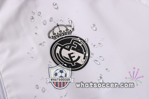 Real Madrid White Windbreaker Hoodie 2020-2021