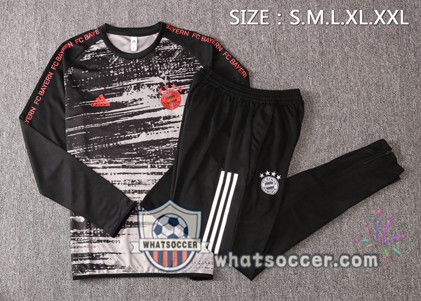 Survetement Foot Bayern Munich Black Gray Tracksuit 2020-2021