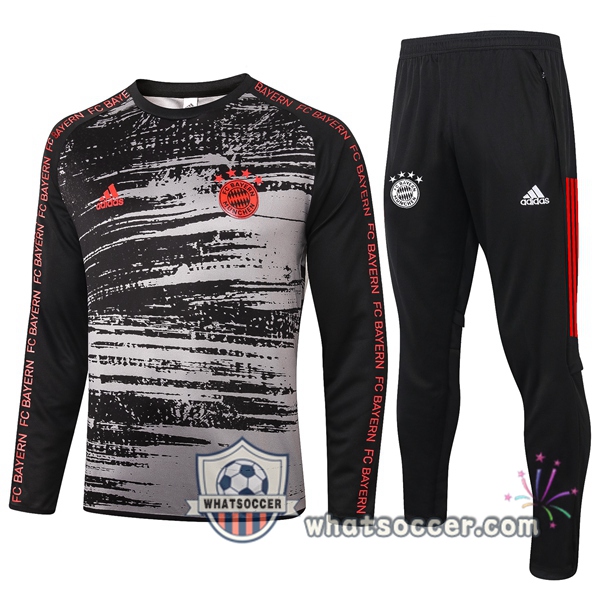 Survetement Foot Bayern Munich Black Gray Tracksuit 2020-2021
