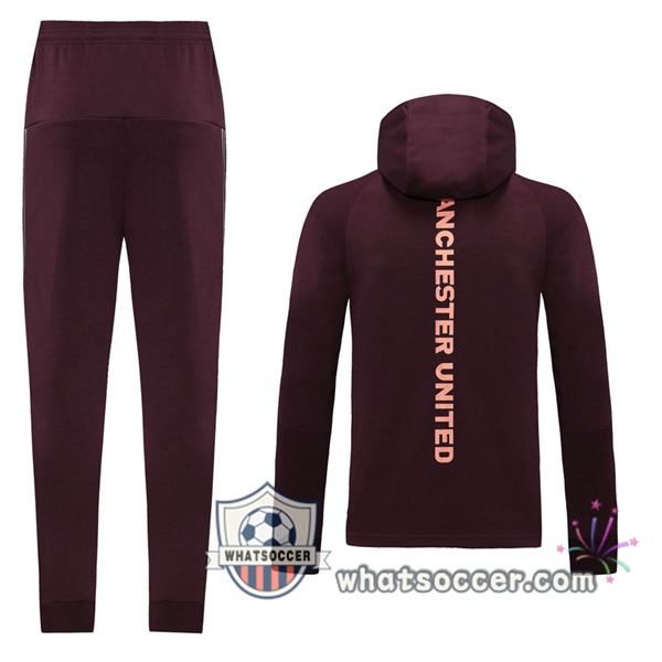 Manchester United Red Hooded Jacket 2020-2021