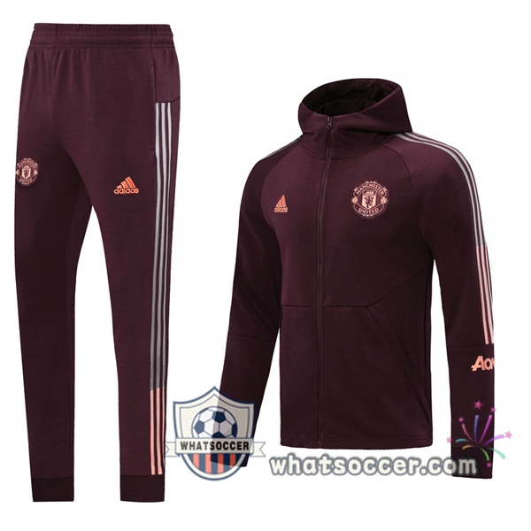 Manchester United Red Hooded Jacket 2020-2021