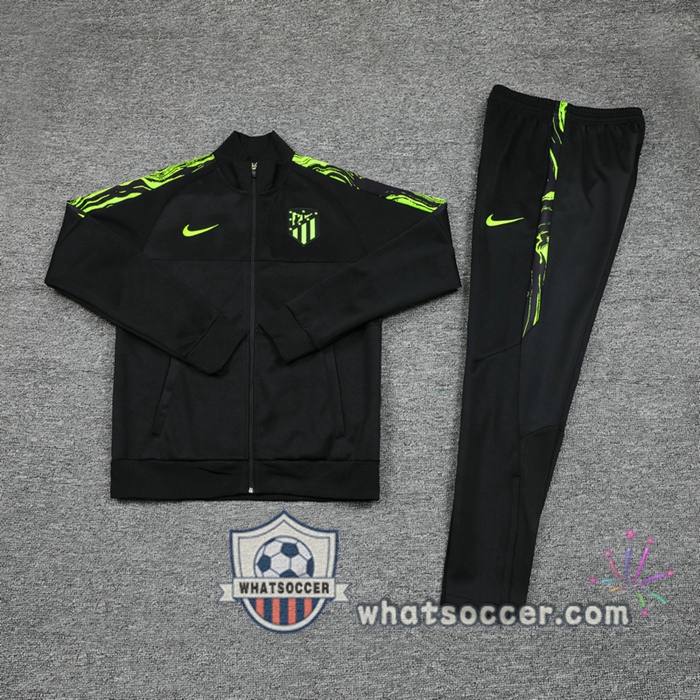 Atletico Madrid Black Green Training Jacket 2020-2021
