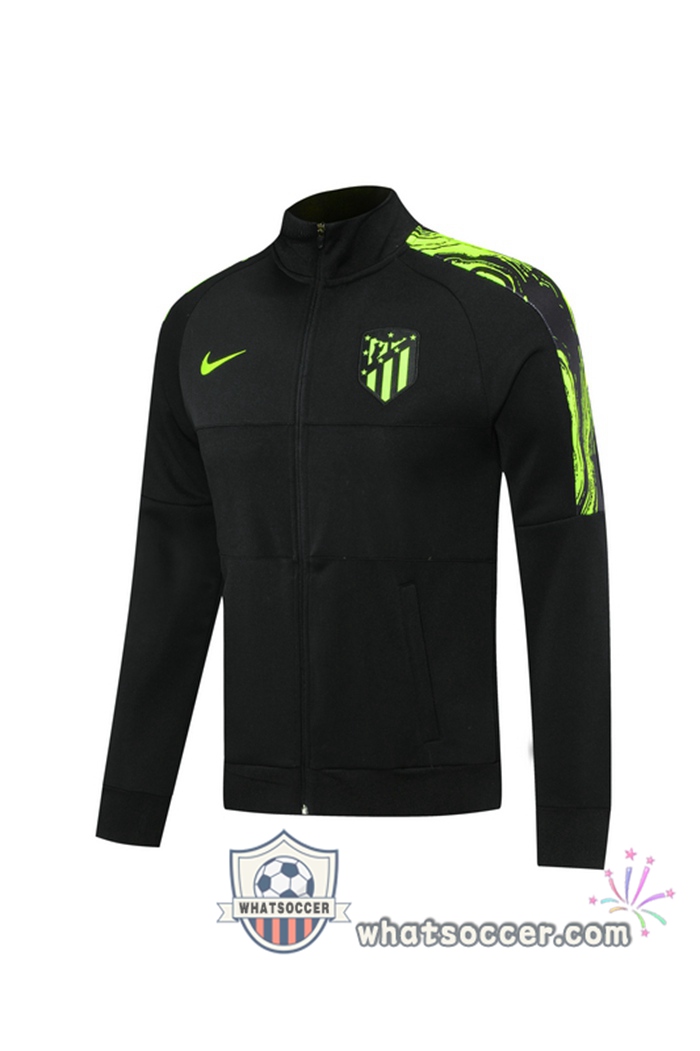 Atletico Madrid Black Green Training Jacket 2020-2021