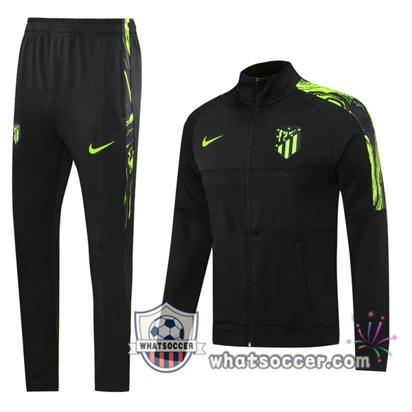 Atletico Madrid Black Green Training Jacket 2020-2021