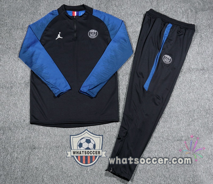 Pairis PSG Jordan Black Blue Tracksuit 2020-2021