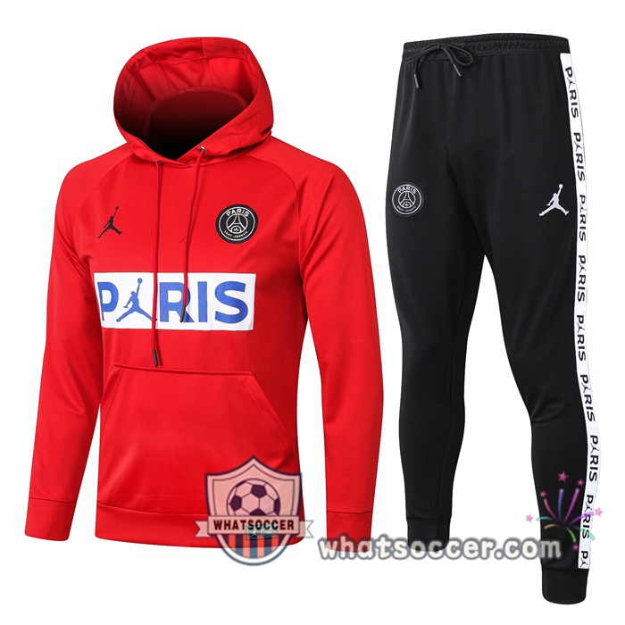 Pairis PSG Jordan Red Hooded Jacket 2020-2021
