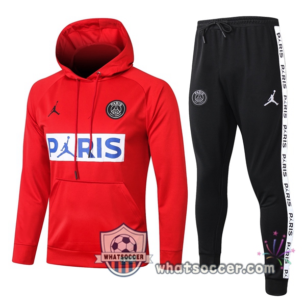 Pairis PSG Jordan Red Hooded Jacket 2020-2021