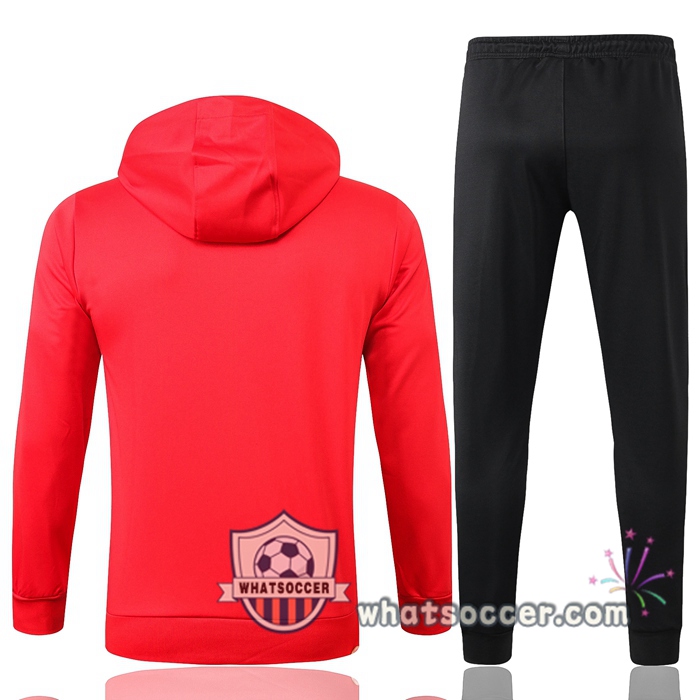 Pairis PSG Jordan Red Hooded Jacket 2020-2021