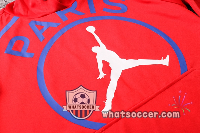 Pairis PSG Jordan Red Hooded Jacket 2020-2021