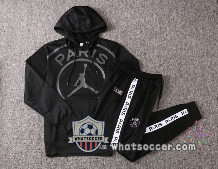 Pairis PSG Jordan Black Hooded Jacket 2020-2021