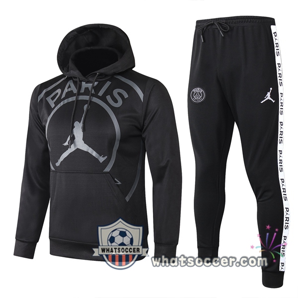 Pairis PSG Jordan Black Hooded Jacket 2020-2021