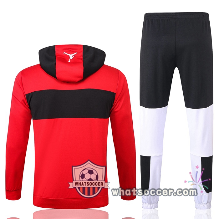 Pairis PSG Jordan Red Hooded Jacket 2020-2021