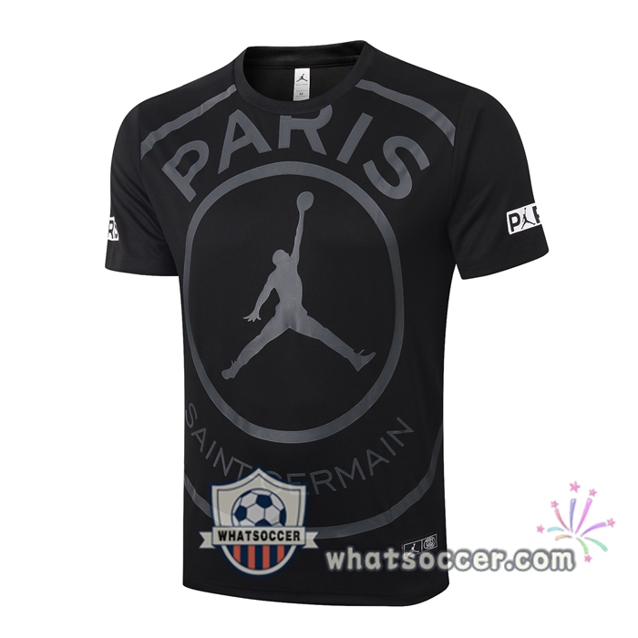 Paris PSG Jordan Black Training T-Shirt Suit 2020-2021