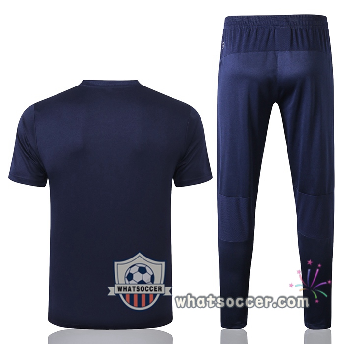 Italy + Pants Blue Royal Training T-Shirt Suit 2020-2021