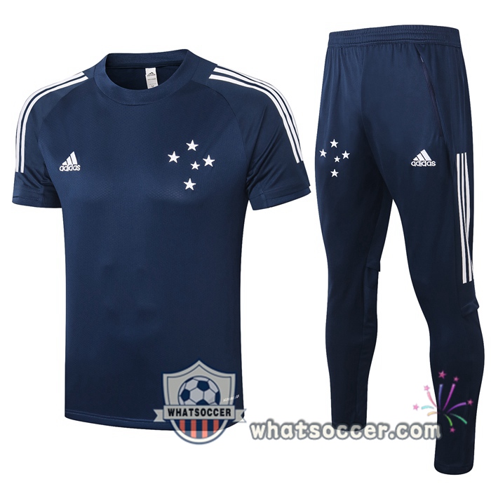 Cruzeiro EC + Pants Blue Royal Training T-Shirt Suit 2020-2021