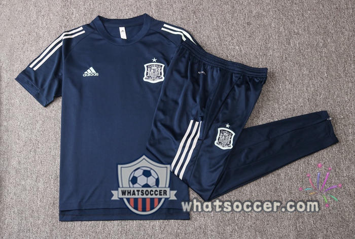 Spain + Pants Blue Royal Training T-Shirt Suit 2020-2021