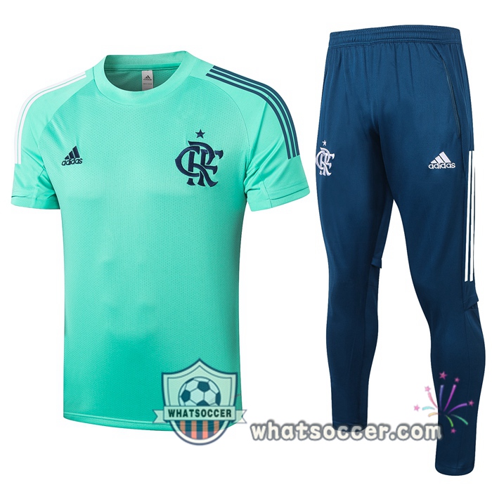 Flamengo + Pants Green Training T-Shirt Suit 2020-2021