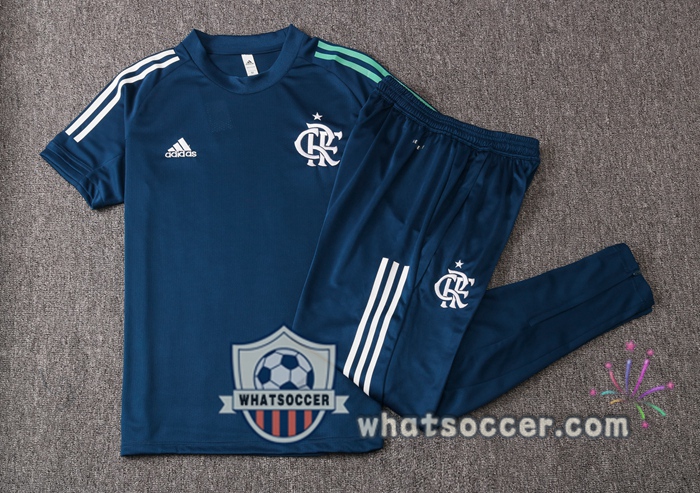 Flamengo + Pants Blue Royal Training T-Shirt Suit 2020-2021