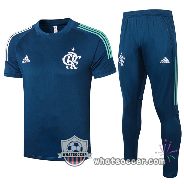 Flamengo + Pants Blue Royal Training T-Shirt Suit 2020-2021